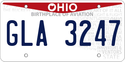 OH license plate GLA3247
