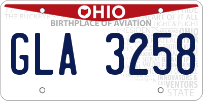 OH license plate GLA3258