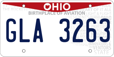 OH license plate GLA3263