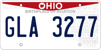 OH license plate GLA3277