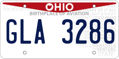 OH license plate GLA3286