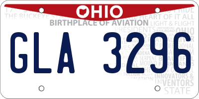 OH license plate GLA3296