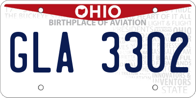 OH license plate GLA3302