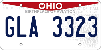 OH license plate GLA3323
