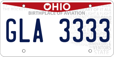 OH license plate GLA3333