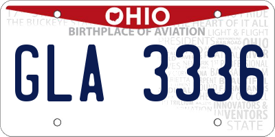 OH license plate GLA3336