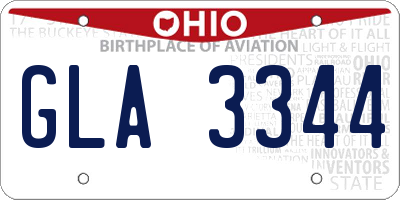 OH license plate GLA3344