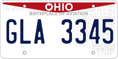 OH license plate GLA3345