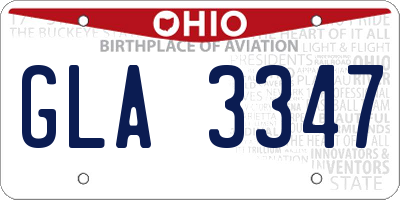 OH license plate GLA3347