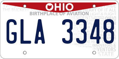 OH license plate GLA3348
