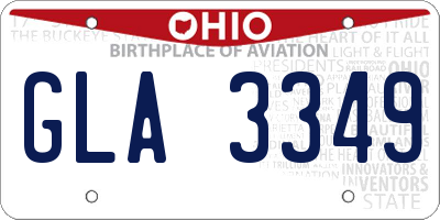 OH license plate GLA3349