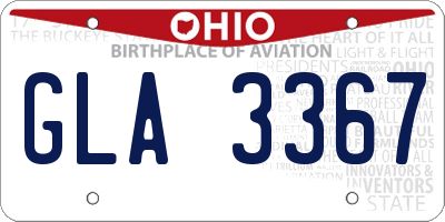 OH license plate GLA3367