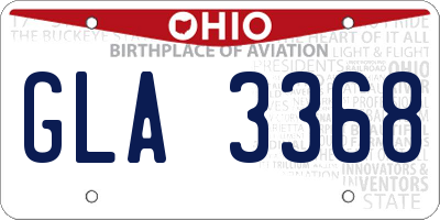 OH license plate GLA3368