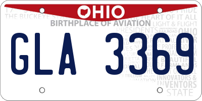 OH license plate GLA3369
