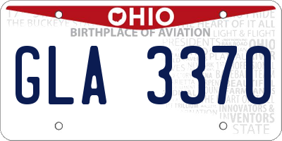 OH license plate GLA3370