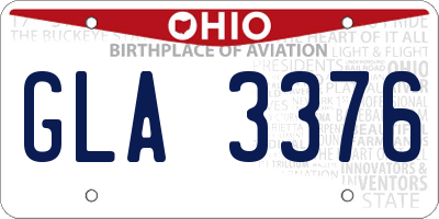 OH license plate GLA3376
