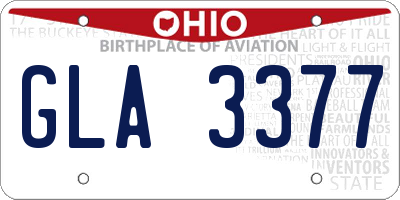 OH license plate GLA3377