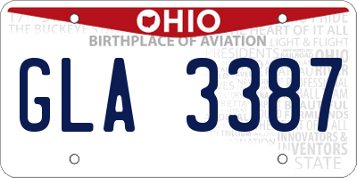 OH license plate GLA3387