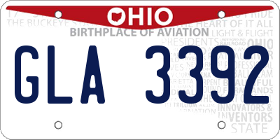 OH license plate GLA3392