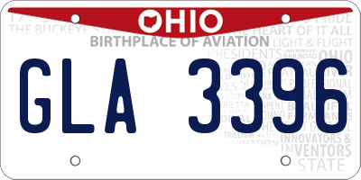 OH license plate GLA3396