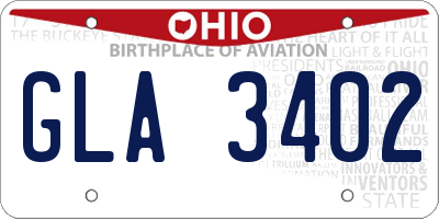 OH license plate GLA3402
