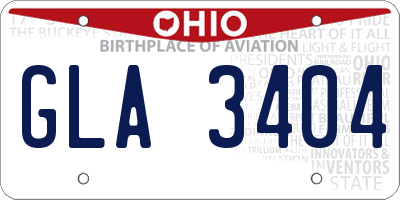 OH license plate GLA3404