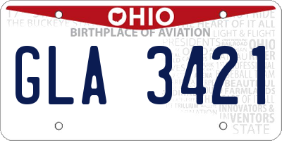 OH license plate GLA3421
