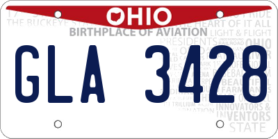 OH license plate GLA3428