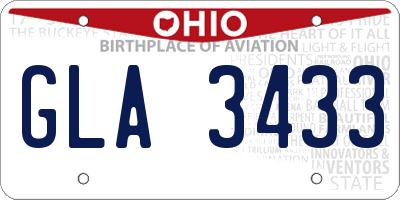 OH license plate GLA3433