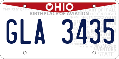 OH license plate GLA3435