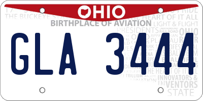 OH license plate GLA3444