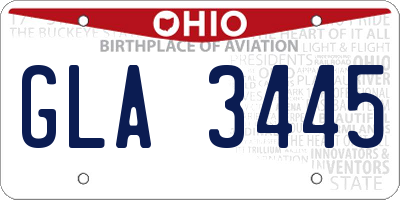 OH license plate GLA3445