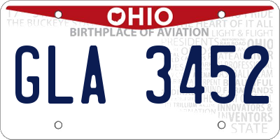 OH license plate GLA3452