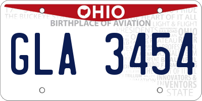 OH license plate GLA3454