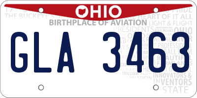 OH license plate GLA3463