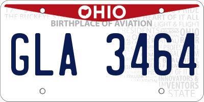 OH license plate GLA3464