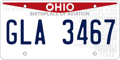 OH license plate GLA3467