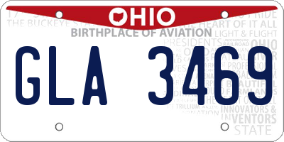 OH license plate GLA3469