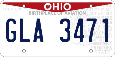 OH license plate GLA3471