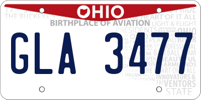 OH license plate GLA3477