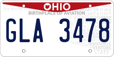 OH license plate GLA3478