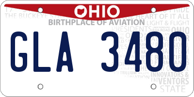 OH license plate GLA3480