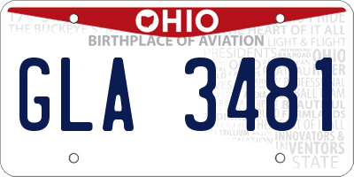 OH license plate GLA3481