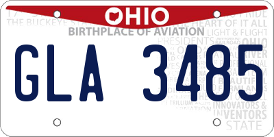 OH license plate GLA3485