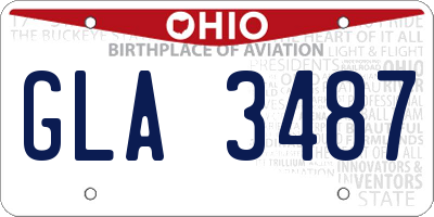 OH license plate GLA3487