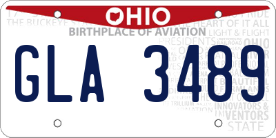 OH license plate GLA3489