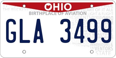 OH license plate GLA3499