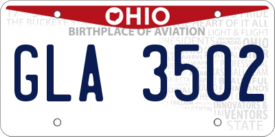 OH license plate GLA3502