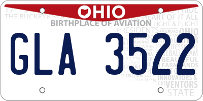 OH license plate GLA3522