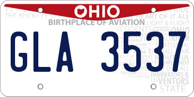 OH license plate GLA3537